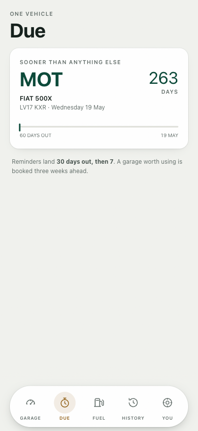 Motorfile on iPhone: what is due next.